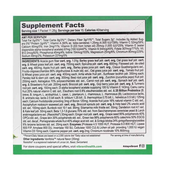 Green Vibrance Plant-Based Superfood Powder, VBH